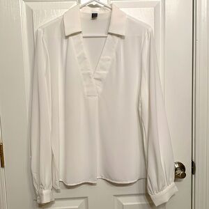 SHEIN v-neck white blouse